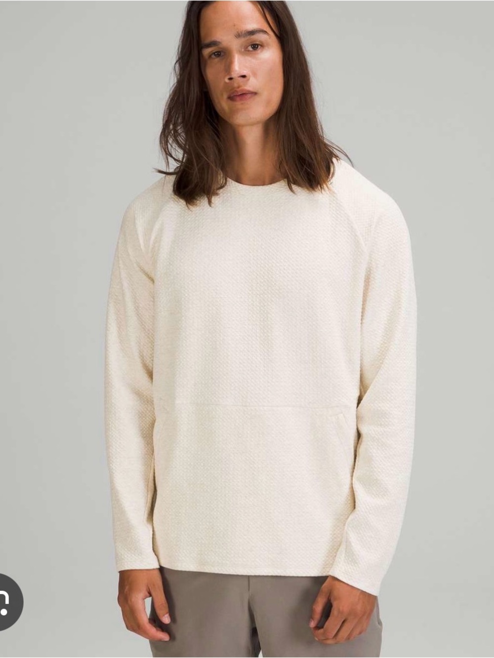 Lululemon At Ease Crew textured knit sweatshirt in ivory